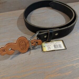 Texas Saddlery Mens Black Latigo Leather Casual Belt Size 34 1C16-34 Western